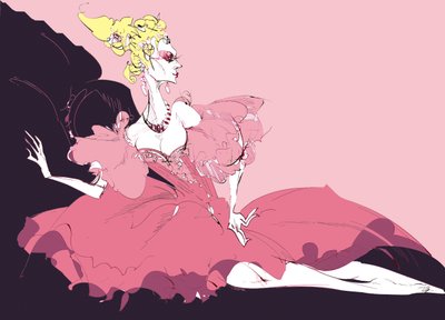 Giulietta, de Los cuentos de Hoffmann de Offenbach, caricatura en color, 2006-2010 por Neale Osborne de Neale Osborne